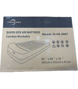 JHUNSWEN 16" Queen Air Mattress with Built-in Rechargeable USB Pump. 700units. EXW Los Angeles